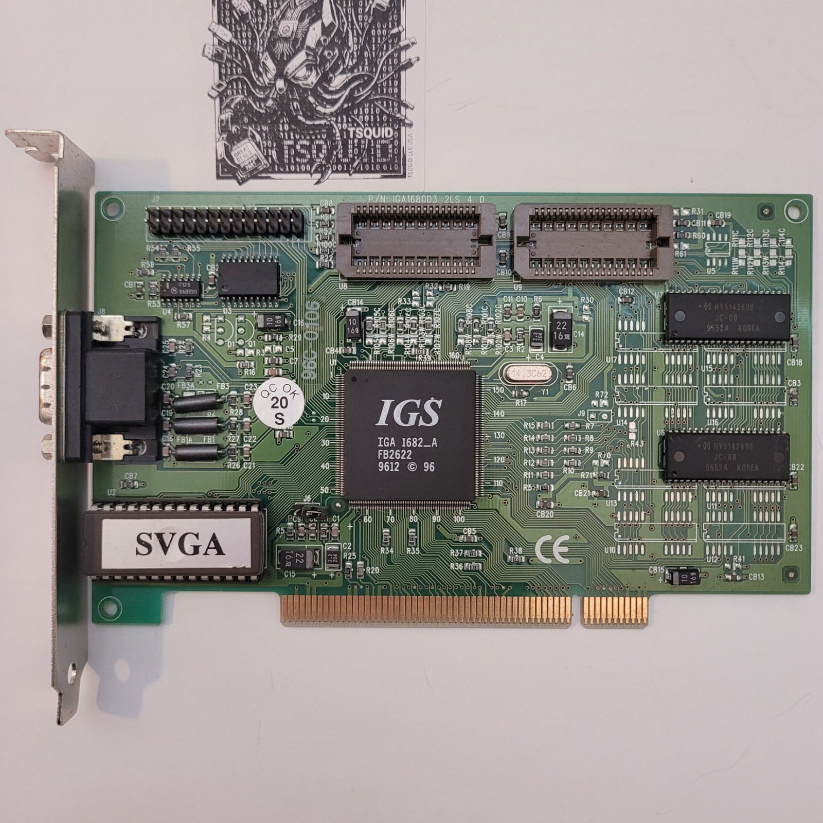 IGS IGA 1682-A SVGA PCI Graphics Video Card IGA1680D3_2LS_4.0 Vintage Desktop