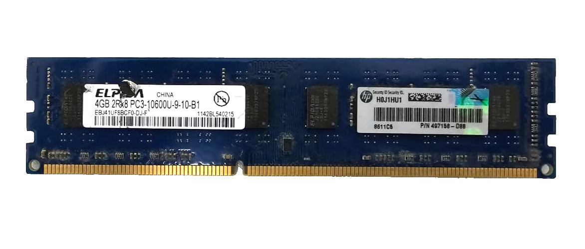 Elpida 4GB DDR3 1333MHz PC3-10600U Desktop RAM EBJ41UF8BCF0-DJ-F HP 497158-D88.
