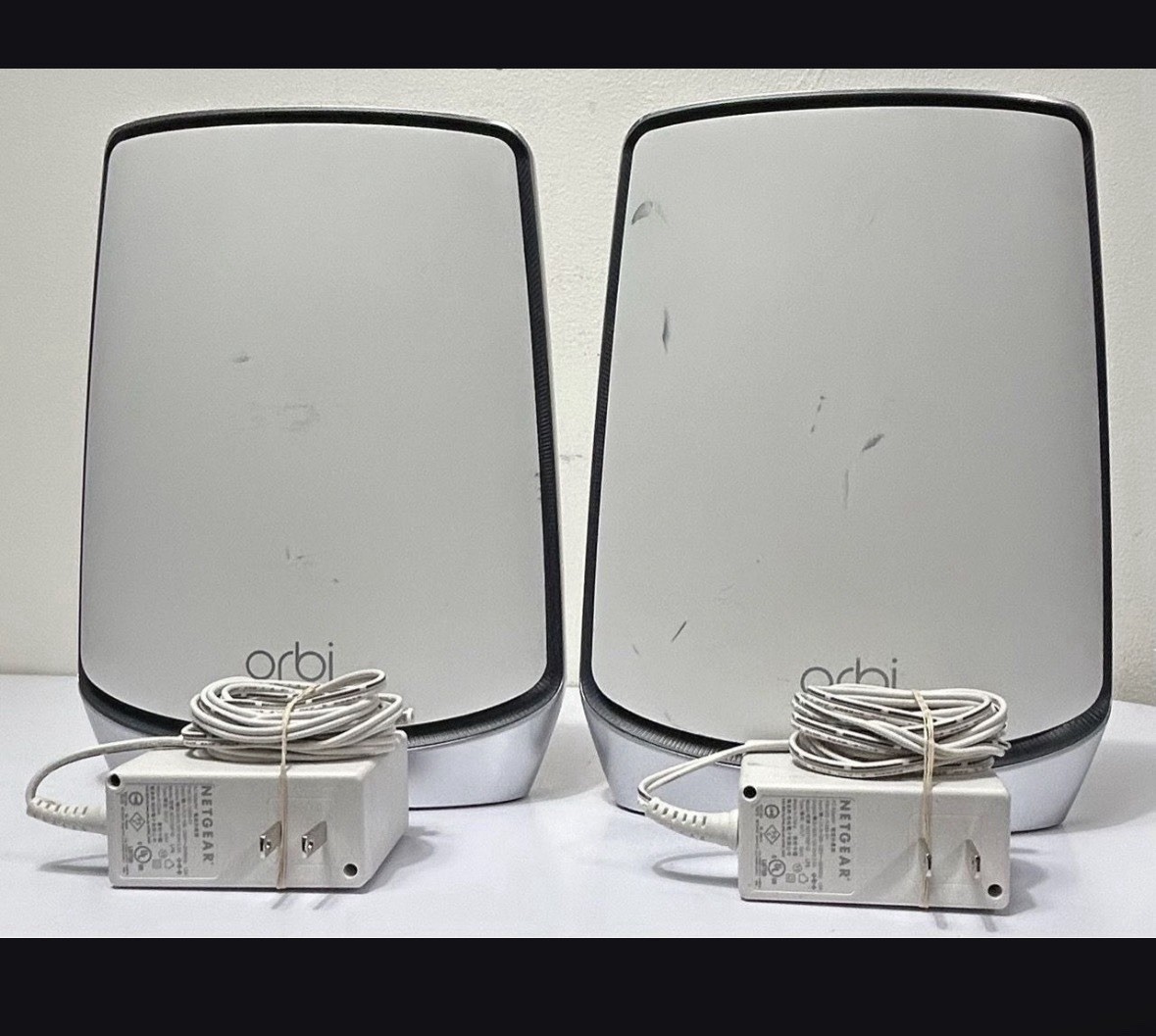2 Netgear Orbi AX6000 RBR850 Router and RBS850 Satellite - Used .