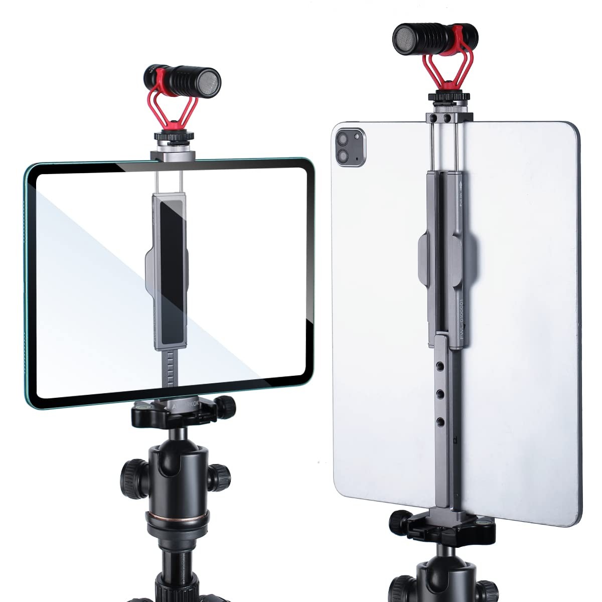 Metal Tripod Mount, 7.9-12.9in Ipad Holder, Rotatable Cold Shoe, 2 Acra Swiss...