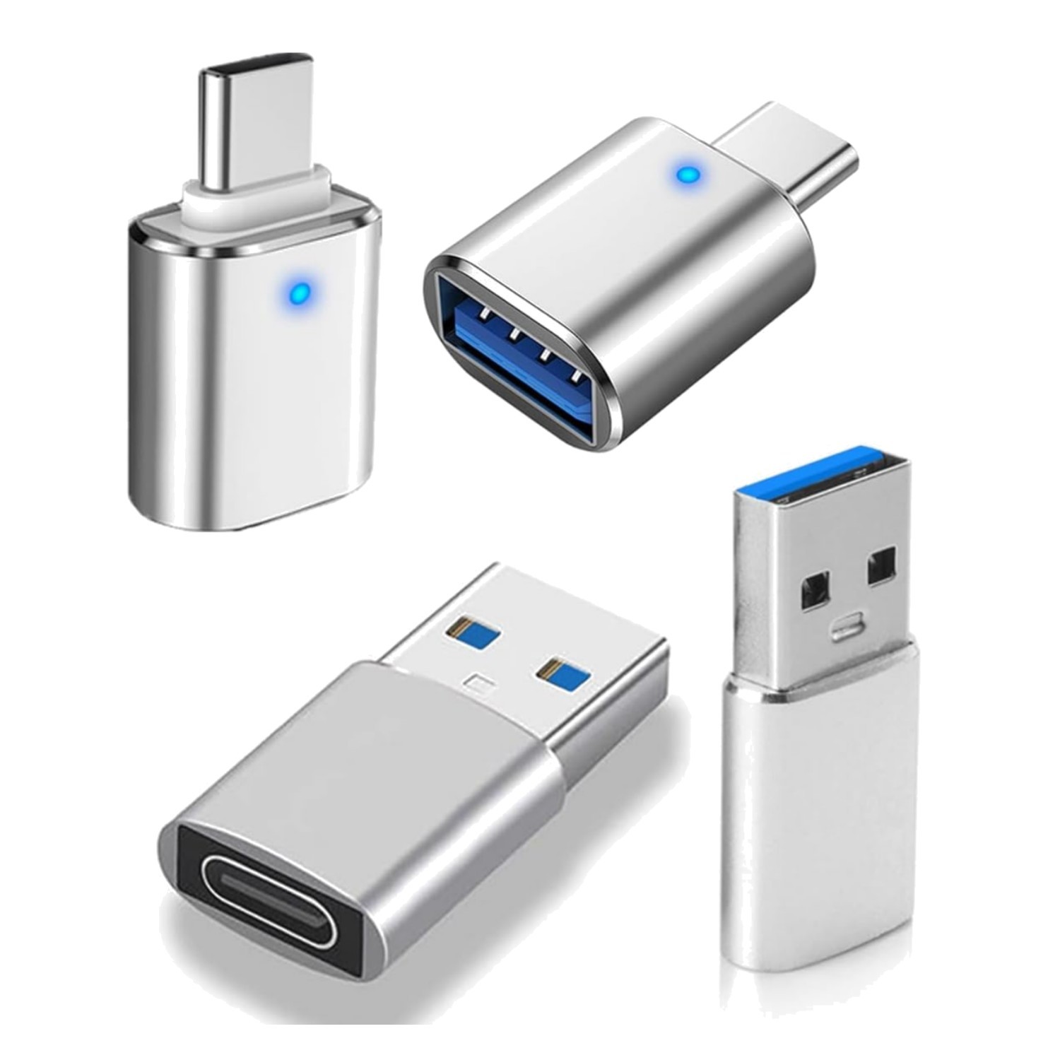 Effortless Connectivity: USB Hub 3.0 with 4 Adapters & Durable Aluminum Design