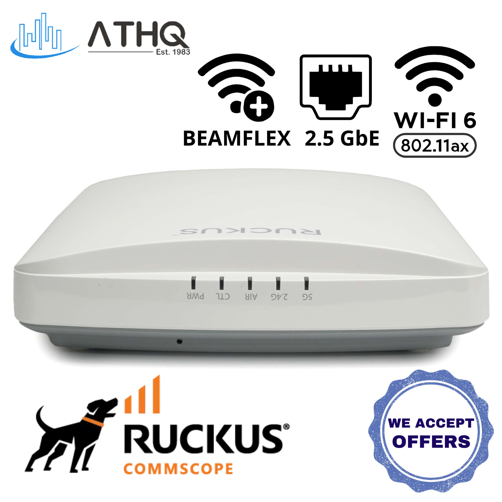 Ruckus R650 Dual-Band Wi-Fi 6 802.11 ax Wireless Access Point 901-R650-WW00 NEW