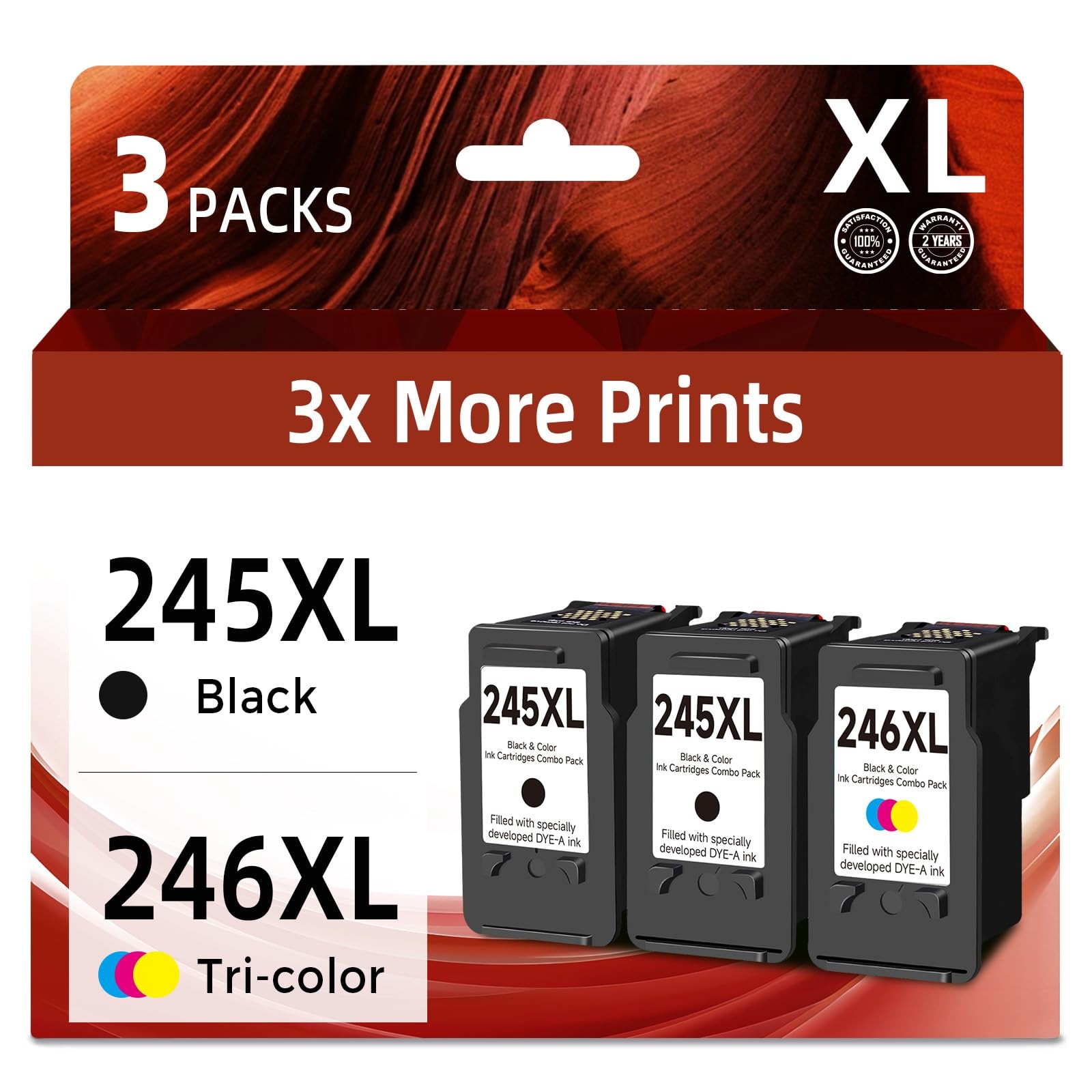 Ink Cartridge Replacement 3-Pack for MX490 TR4520 TS3322 TR4522 TR4500 TS3122