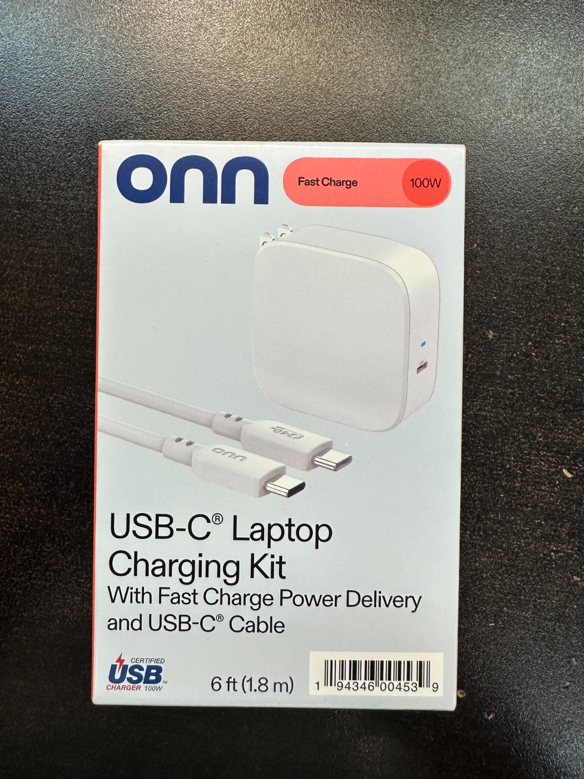 ONN 100W Fast Charge USB-C Laptop Charging Kit With Fast Charge Power Delivery
