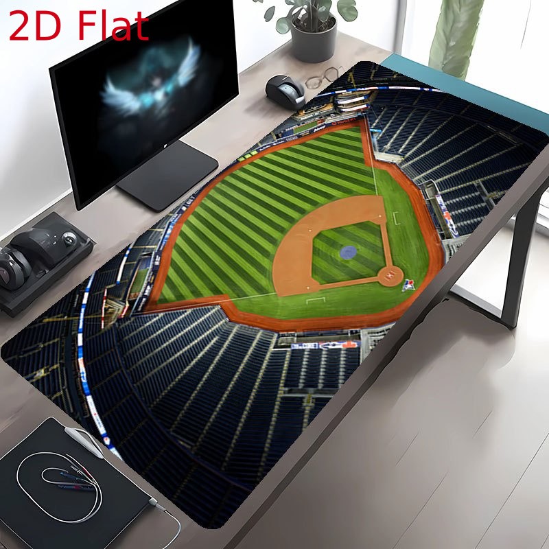 Baseball-Themed Mouse Pad Compatible for PC/Laptop Desk with Baseball Field La