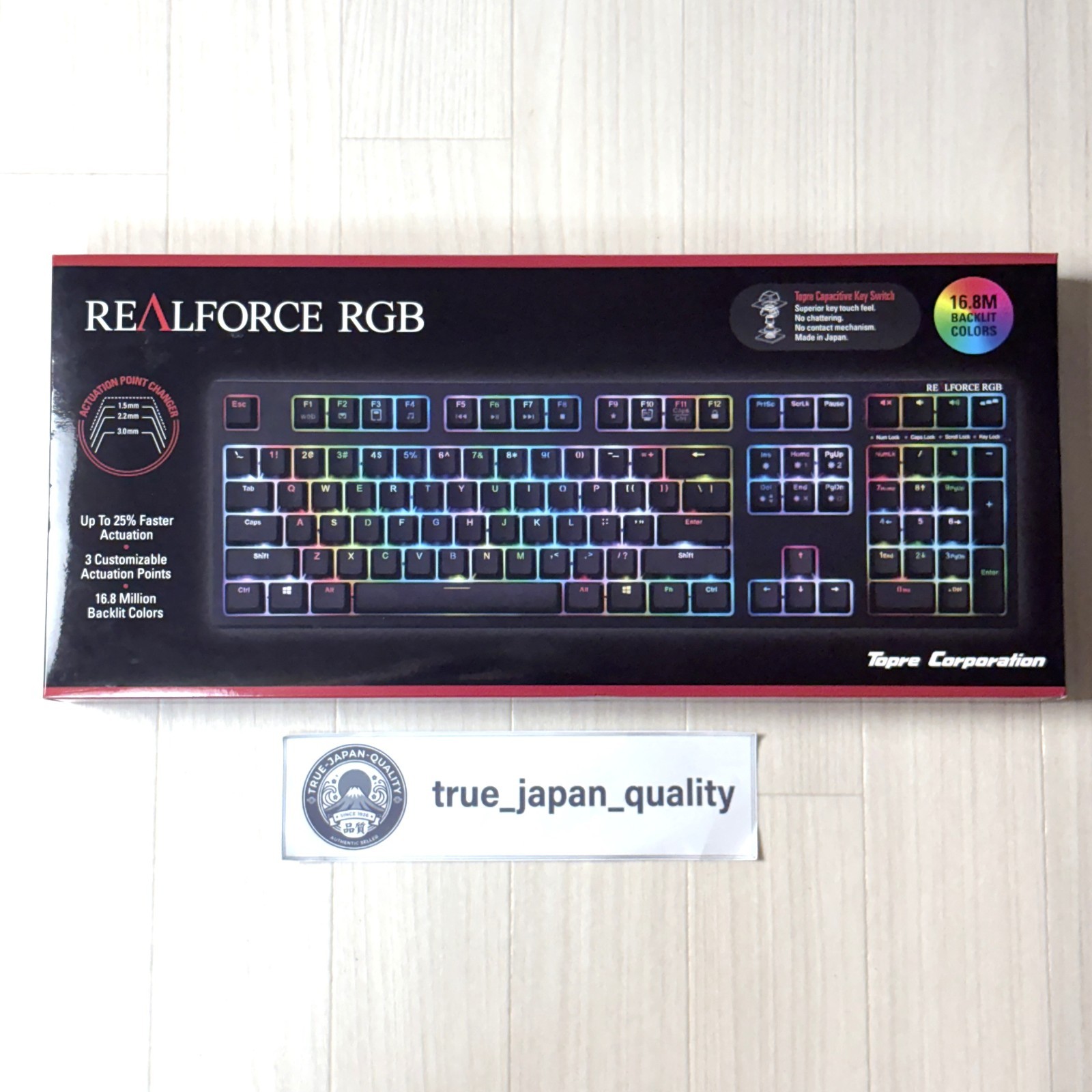 Topre REALFORCE R2A-US4G-BK RGB Premium Keyboard English US Layout Black USB NEW