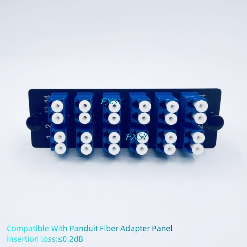 Fiber Optic Adapter Panel 12 LC/UPC Duplex OS2 Compatible Panduit FAP12WBUDLCZ
