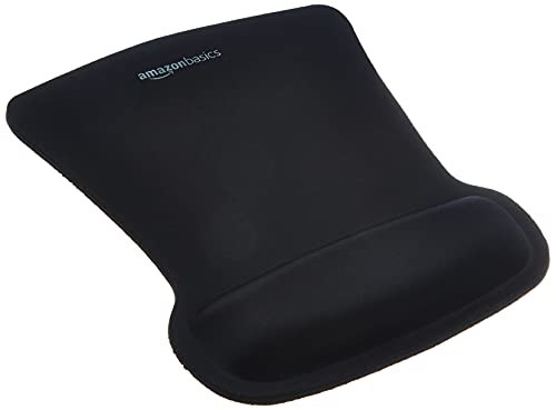 AMAZON BASICS IRREGULAR ERGONOMIC GEL COMPUTER MOUSE PAD WRIST REST - BLACK