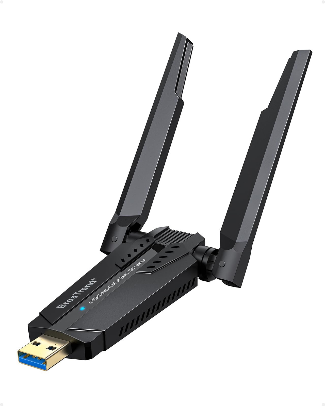 USB WiFi 6E Adapter AXE5400 Tri-Band, with 2X High Gain Antennas