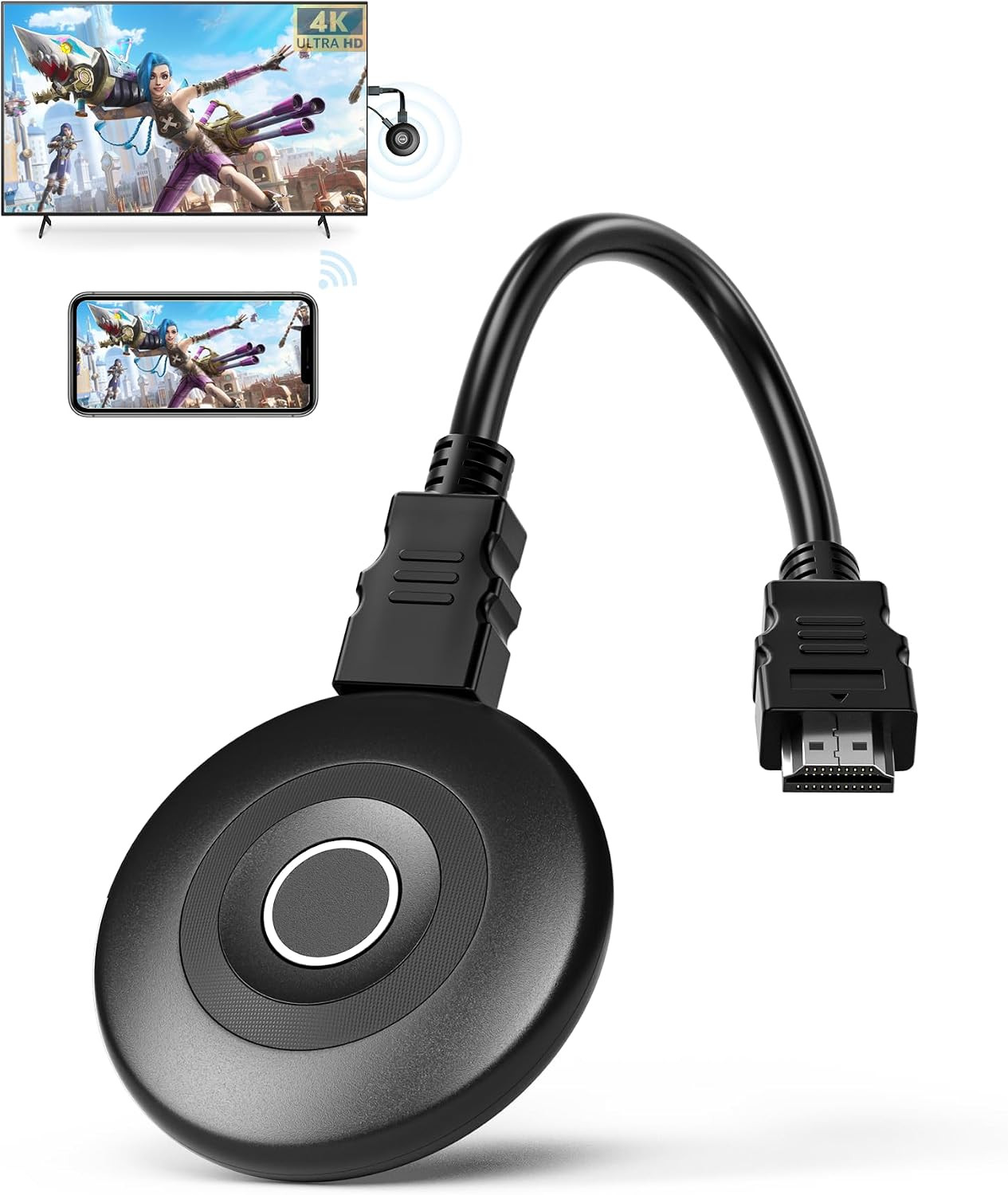 2027 Real 4K Wireless Display Adapter, True 4K@60Hz Plug & Play 5G&2.4G HDMI Wir