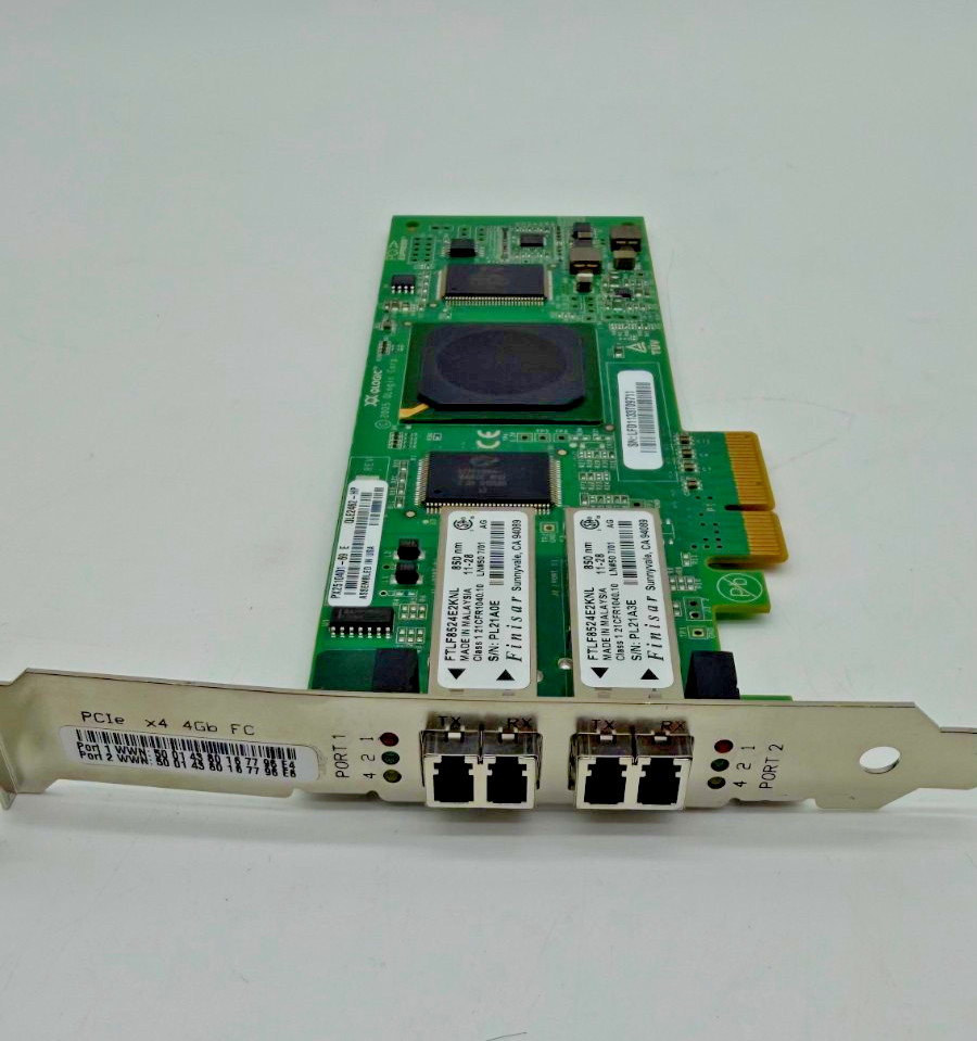 QLE2462-HP Qlogic 2 port PCIe P/N AE312-60001  x4 4GB Fiber Channel Adapter