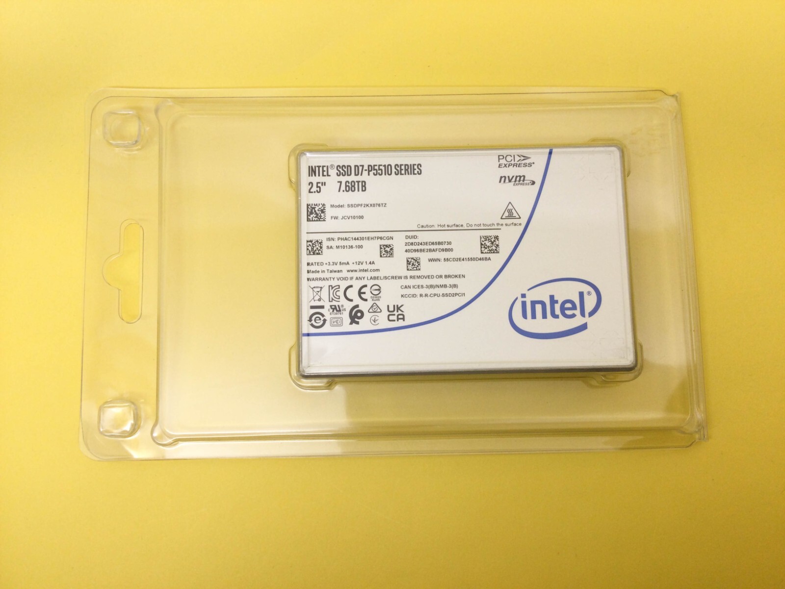 Intel D7-P5510 Series 7.68TB U.2 PCIe NVME 2.5" SSD SSDPF2KX076TZ New