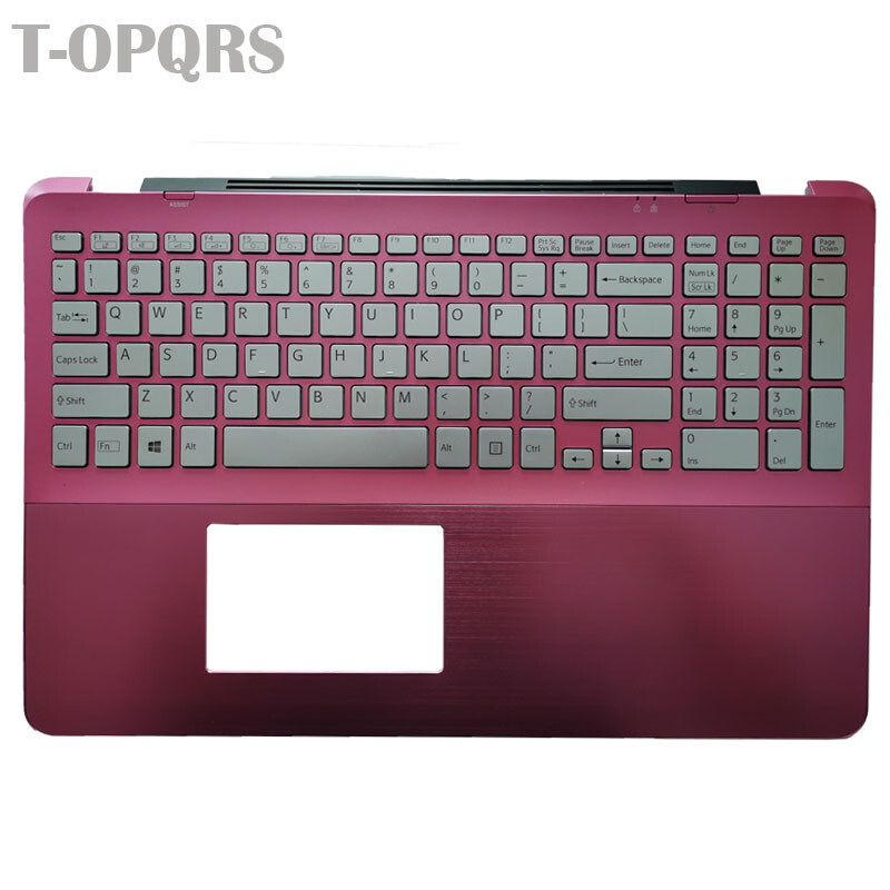 New For Sony VAIO SVF15A SVF15A1C5E Pink Palmrest & US Keyboard With Backlit