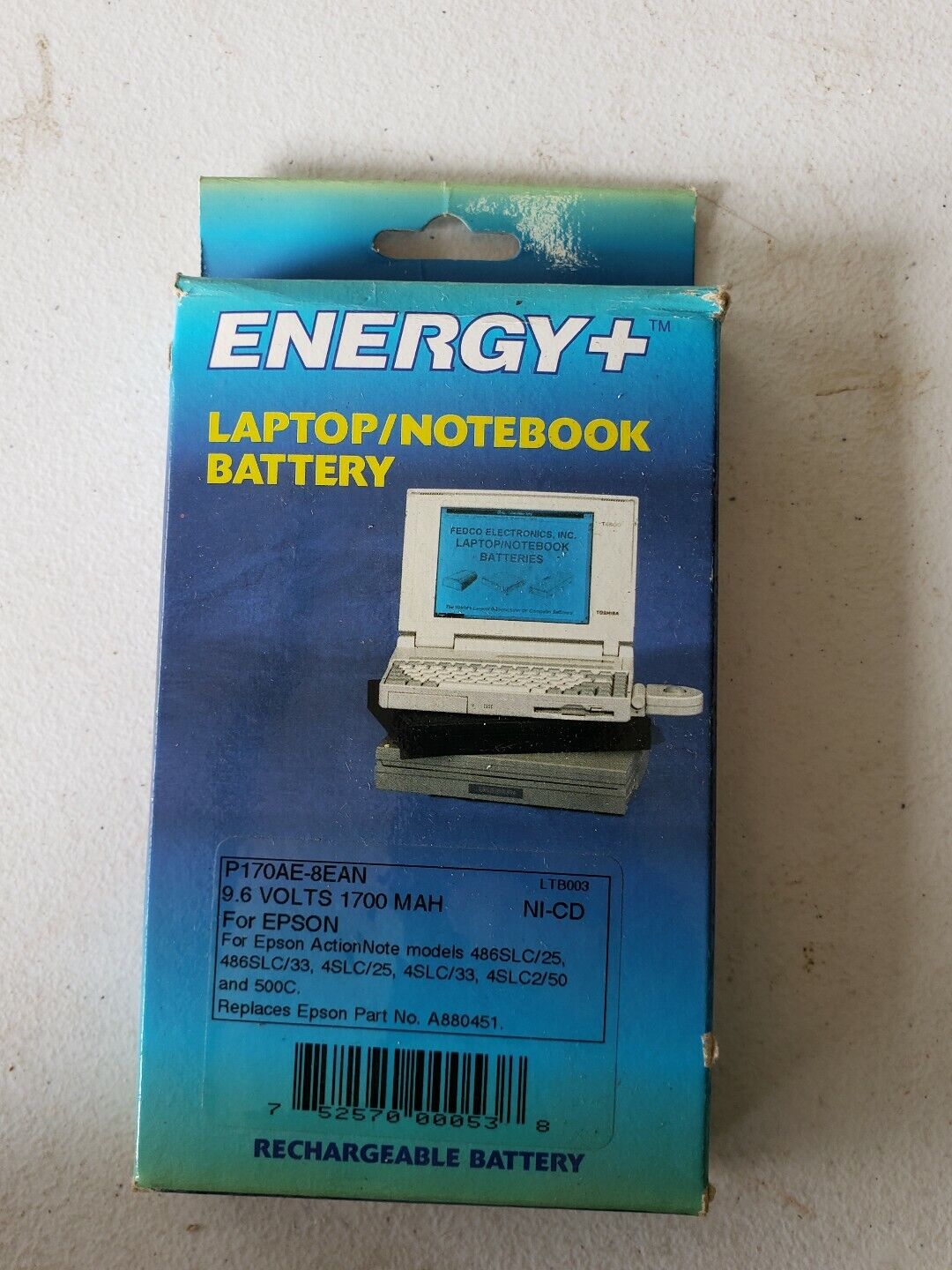 Vintage Epson ActionNote 4SLC/33,/25, 486slc/25,/33, 4slc2/50, 500c battery