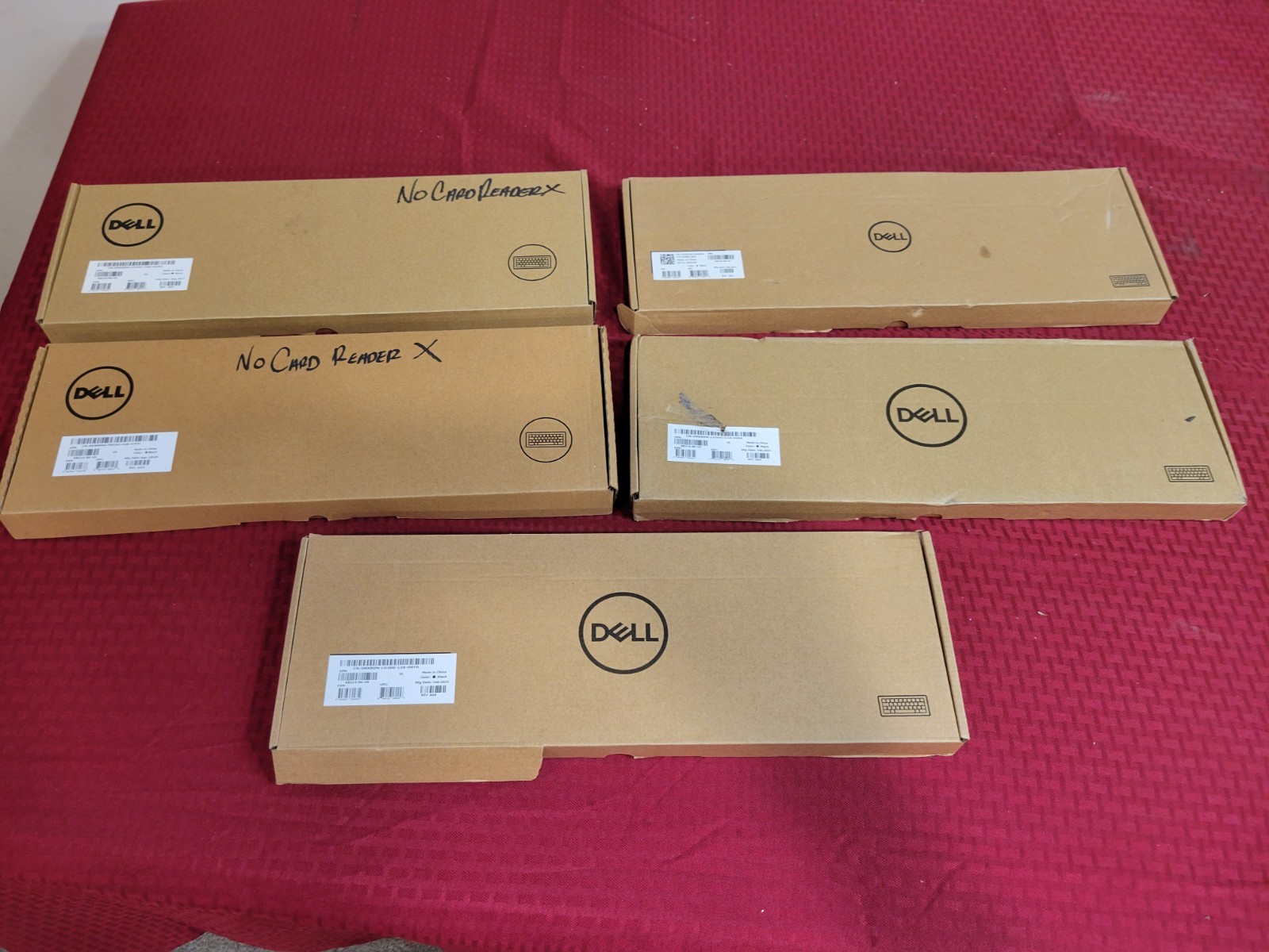 Lot of 5 NEW Dell Keyboard KB216 USB 104 **DISTRESSED BOX SEE PICS/ DESCRIPTION*