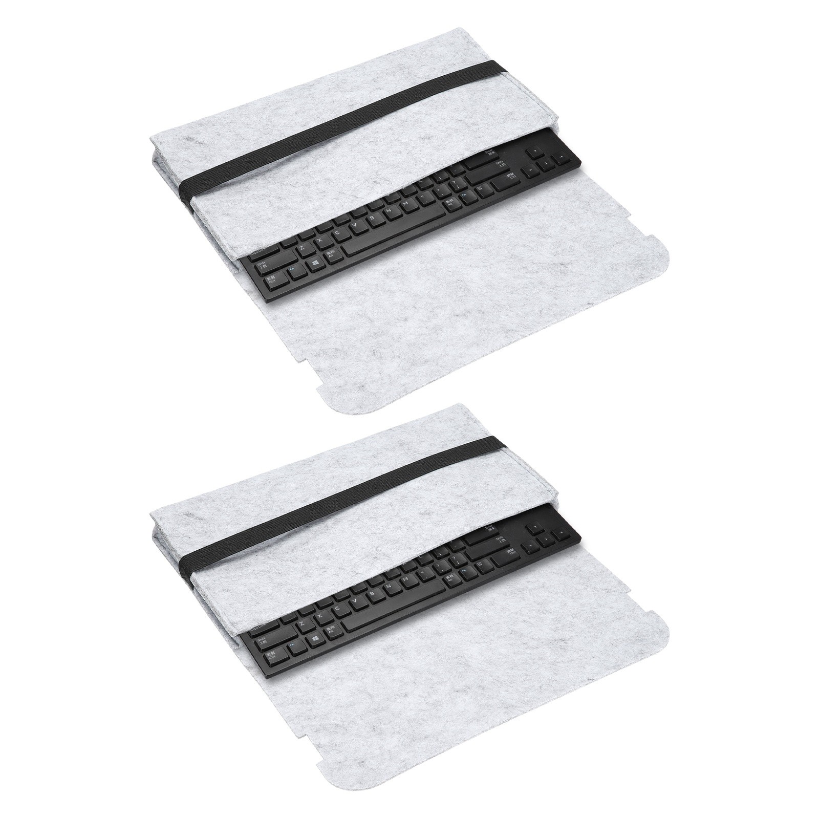 2Pcs 40 x 18 cm 98 Keys Keyboard Case for Mechanical Keyboards, Gray