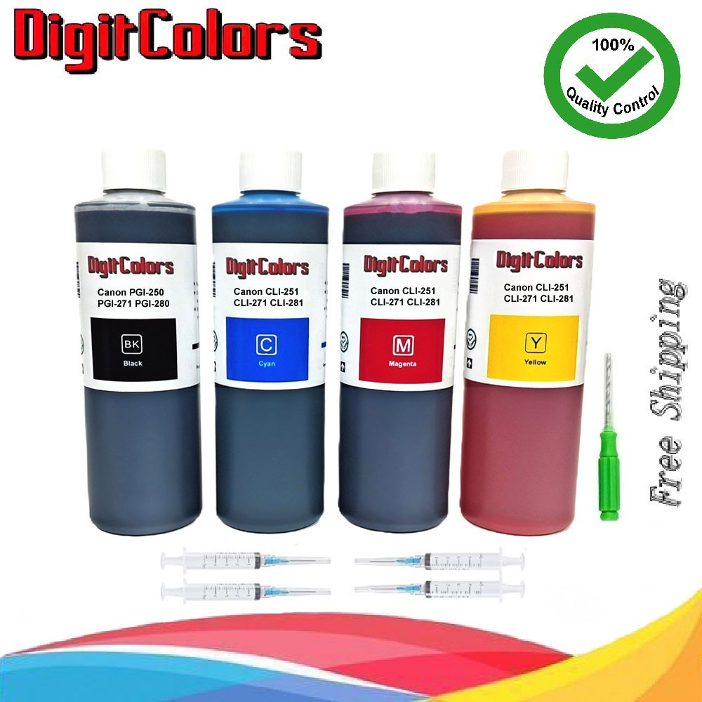 Refil Ink Kit bottles For Canon PGI-250 CLI-251 PGI-271 CLI-271 full set 4X250ml