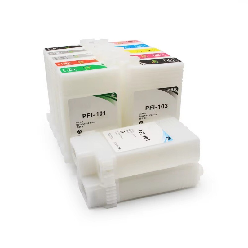 130ML 12PC PFI-101 103 Empty Ink Cartridge With Chip For Canon IPF 5100 6100