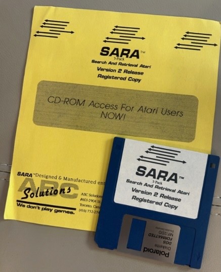 Sara CD-ROM Search & Retrieval V2 Software -Atari ST 1040ST/520ST/Mega ST/Falcon