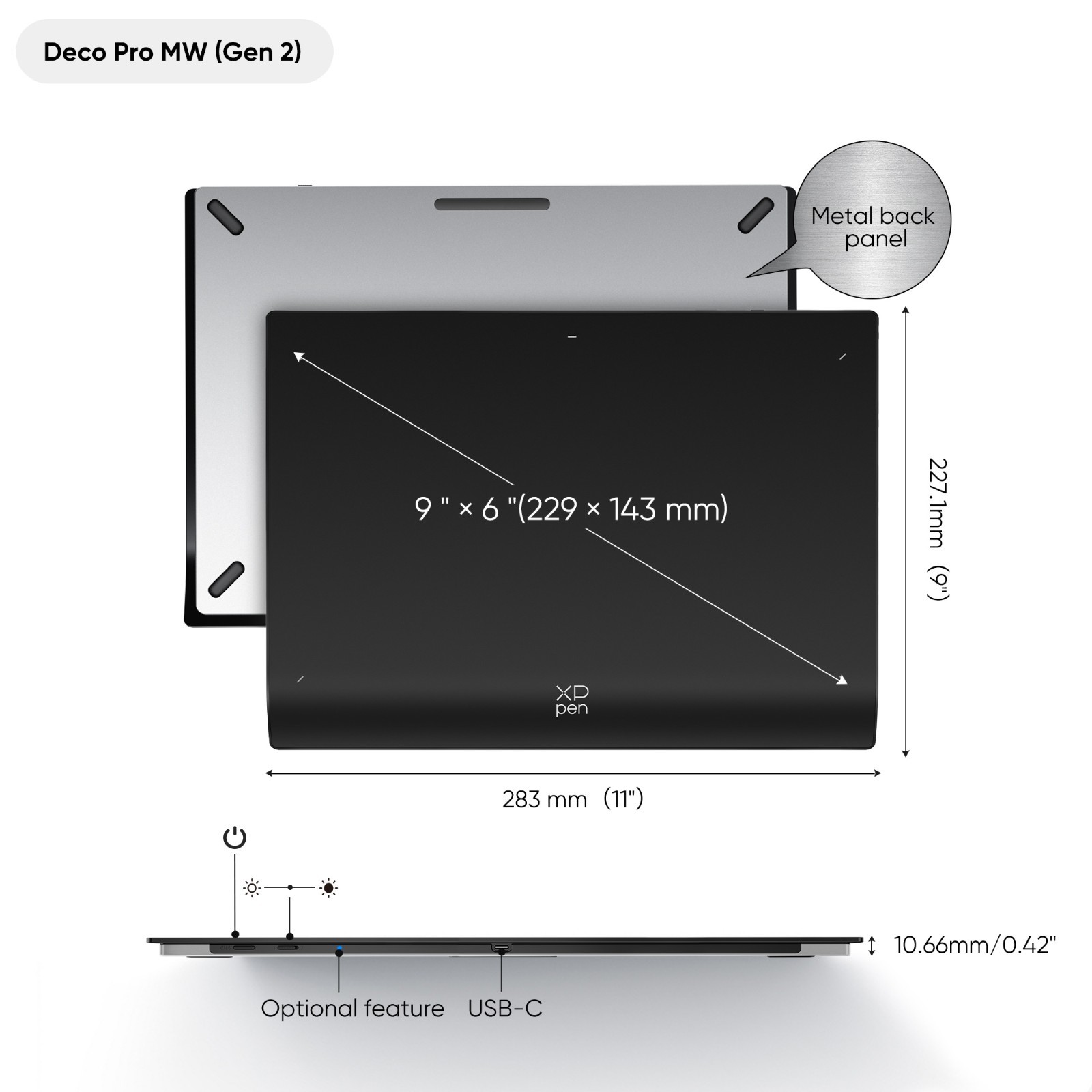 XPPen Deco Pro Gen2 Bluetooth Drawing Tablet 16K Stylus Tilt Refurbished