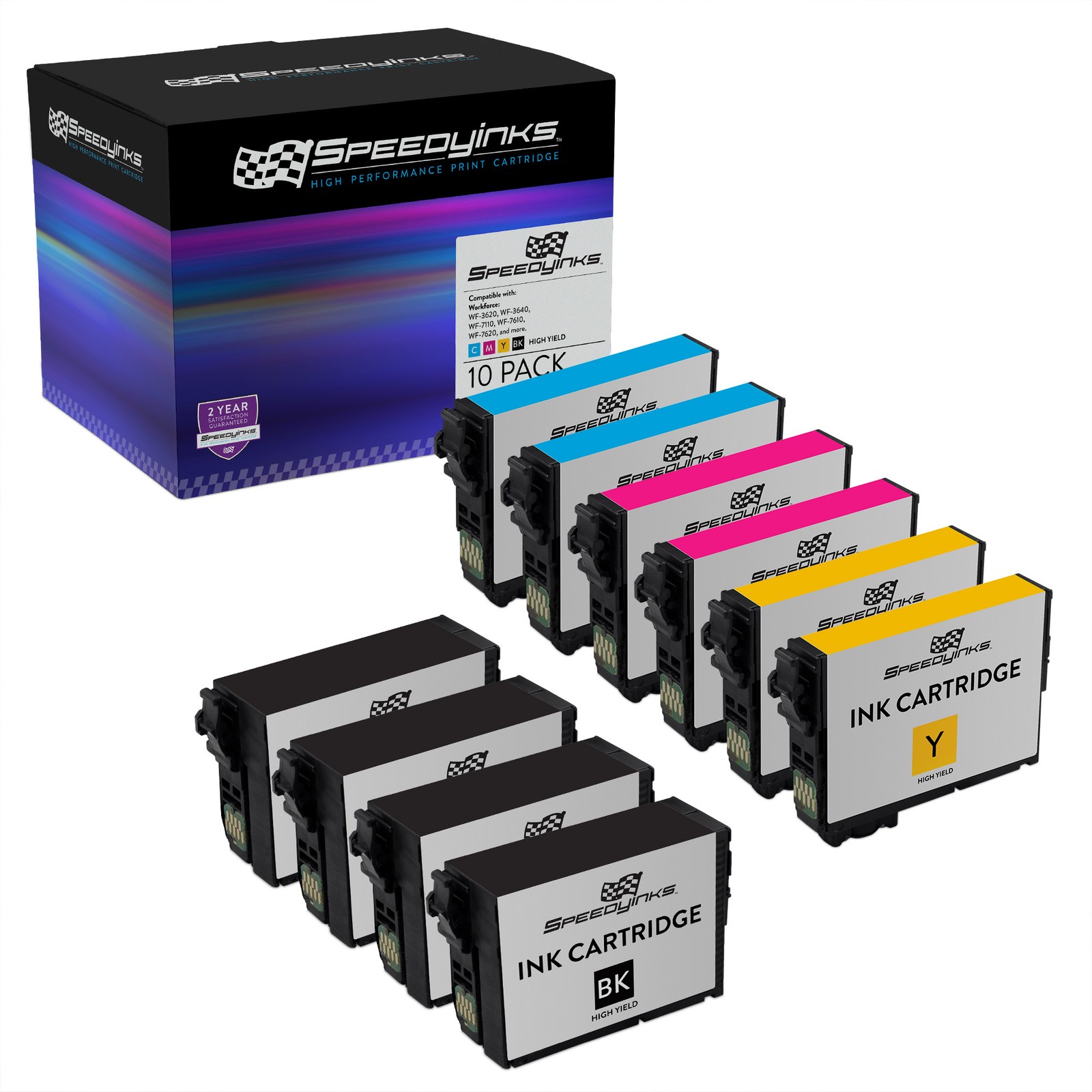 SPEEDYINKS Replacements for Epson 252XL High Capacity Ink Cartridges Combo 10pk