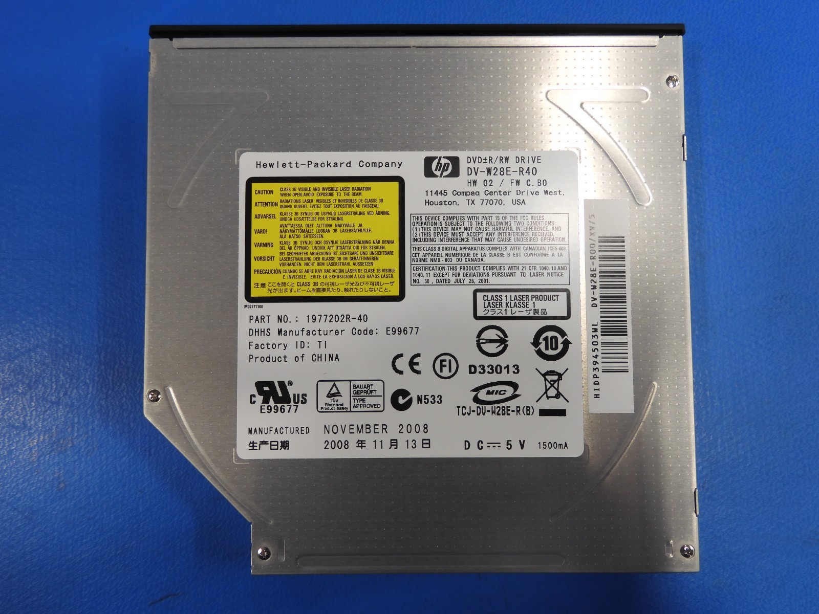TEAC HP DV-W28E-R40 1977202R-40 336084-9DB 8X IDE Slim Dual Layer DVD±R/RW Drive