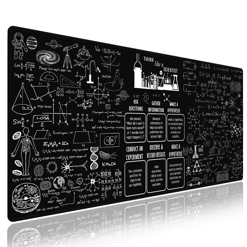 Wknoon Extra Large Mouse Pad 31.5x11.8" Science Formulas Gaming Office Desk Mat