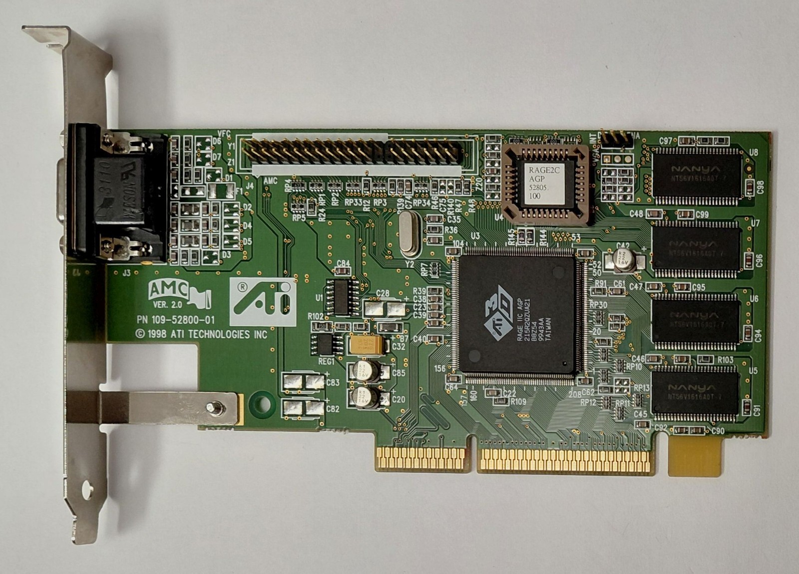 ATI 3D Rage IIC AGP Graphics Card (109-52800-01, 8MB, Retro, 1999)