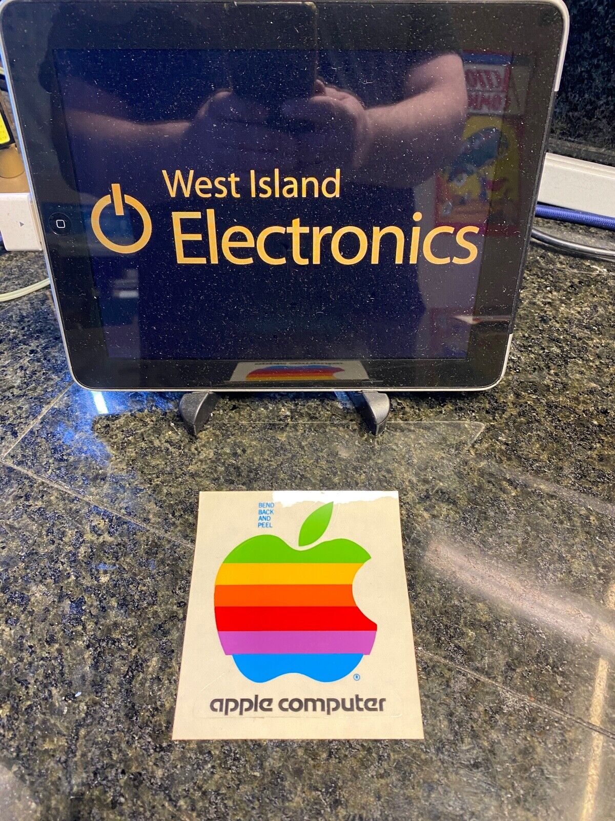 Vintage 1980s Genuine Apple Computer Decal Sticker Rainbow Logo