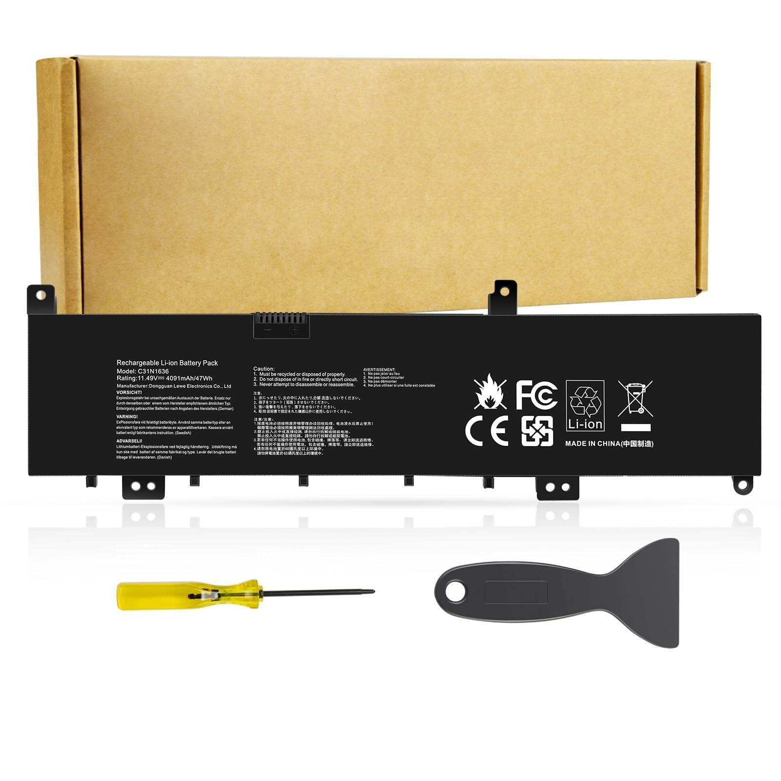 High-Capacity 47Wh Laptop Battery for VivoBook Pro & ZenBook Models - Reliable P