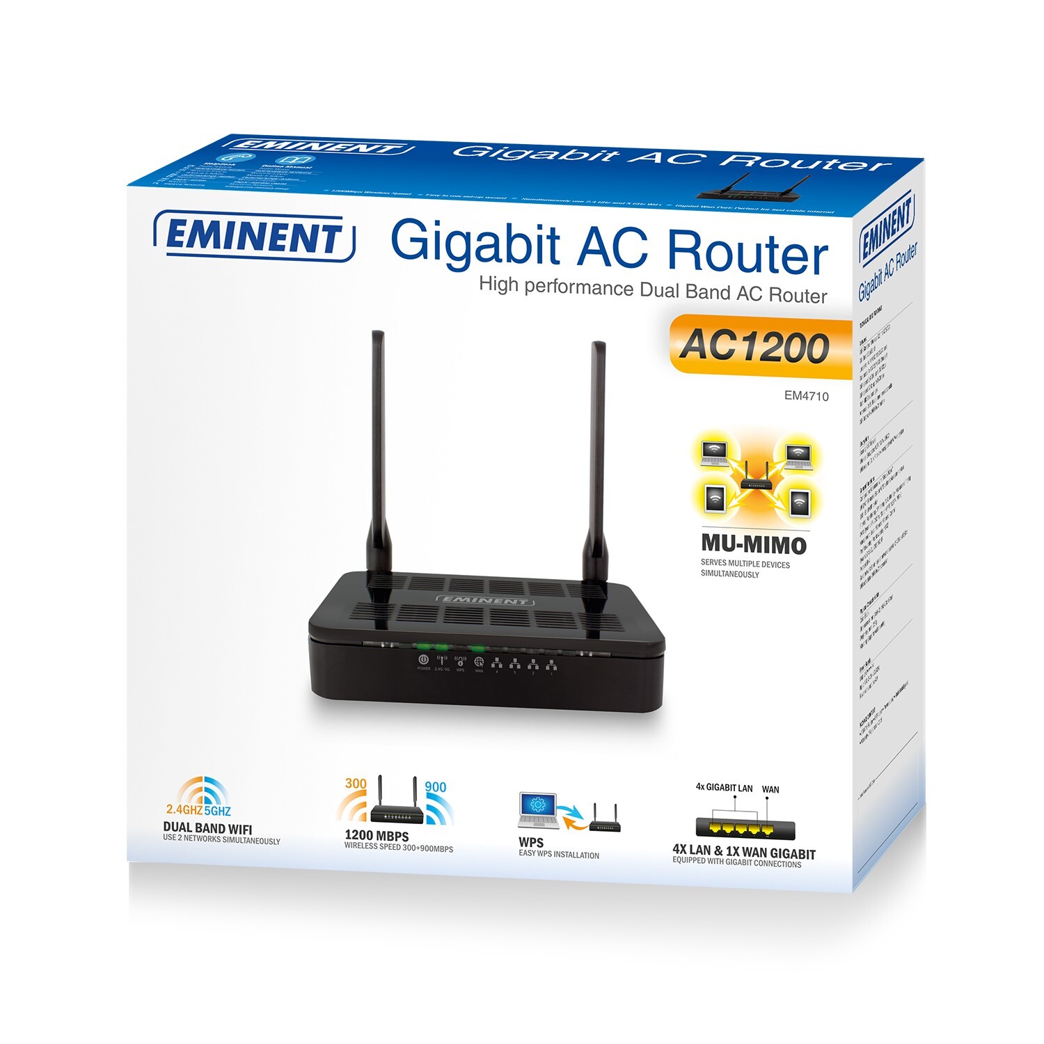 Lot of 4 pcs Dual Band Gigabit AC1200 Router Eminent EM4710