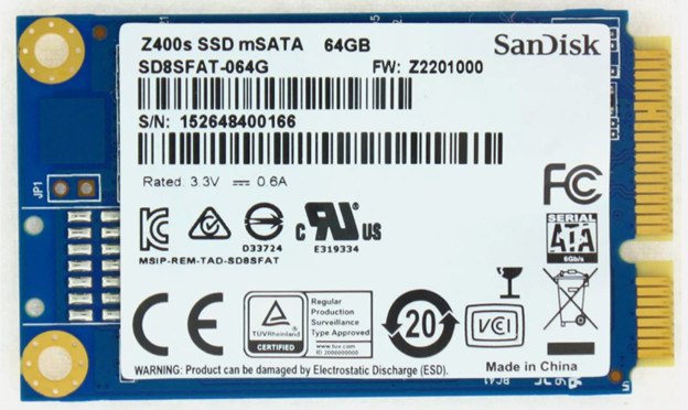 SD8SFAT-064G SanDisk Z400s 64GB MLC SATA 6Gbps mSATA Internal Solid State Drive 