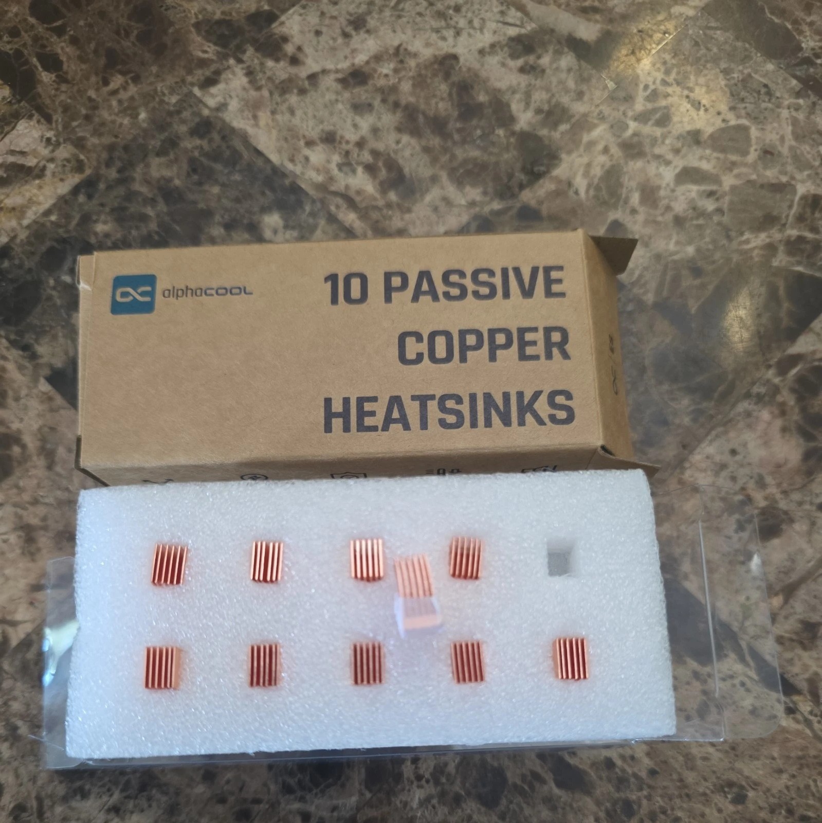 Alphacool GPU RAM Copper Heatsinks, 6.5 x 6.5mm, 10-pack
