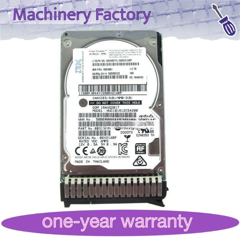 1PCS New FOR IBM 00E9957 00E9961 1.2TB 10K 2.5'' 12Gbs SAS P8 Power8 Hard Drive
