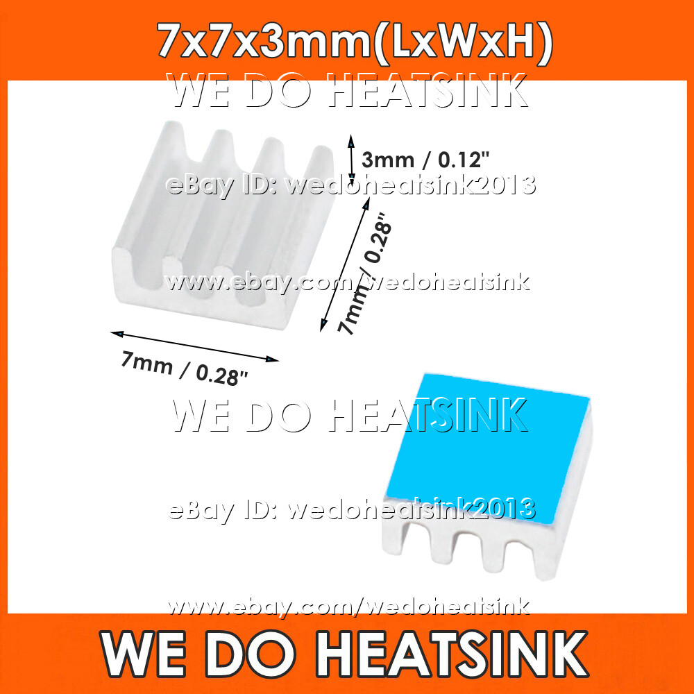 50pcs Extruded Aluminum Heatsink Radiator Cooler With pre Applied Thermal Tape