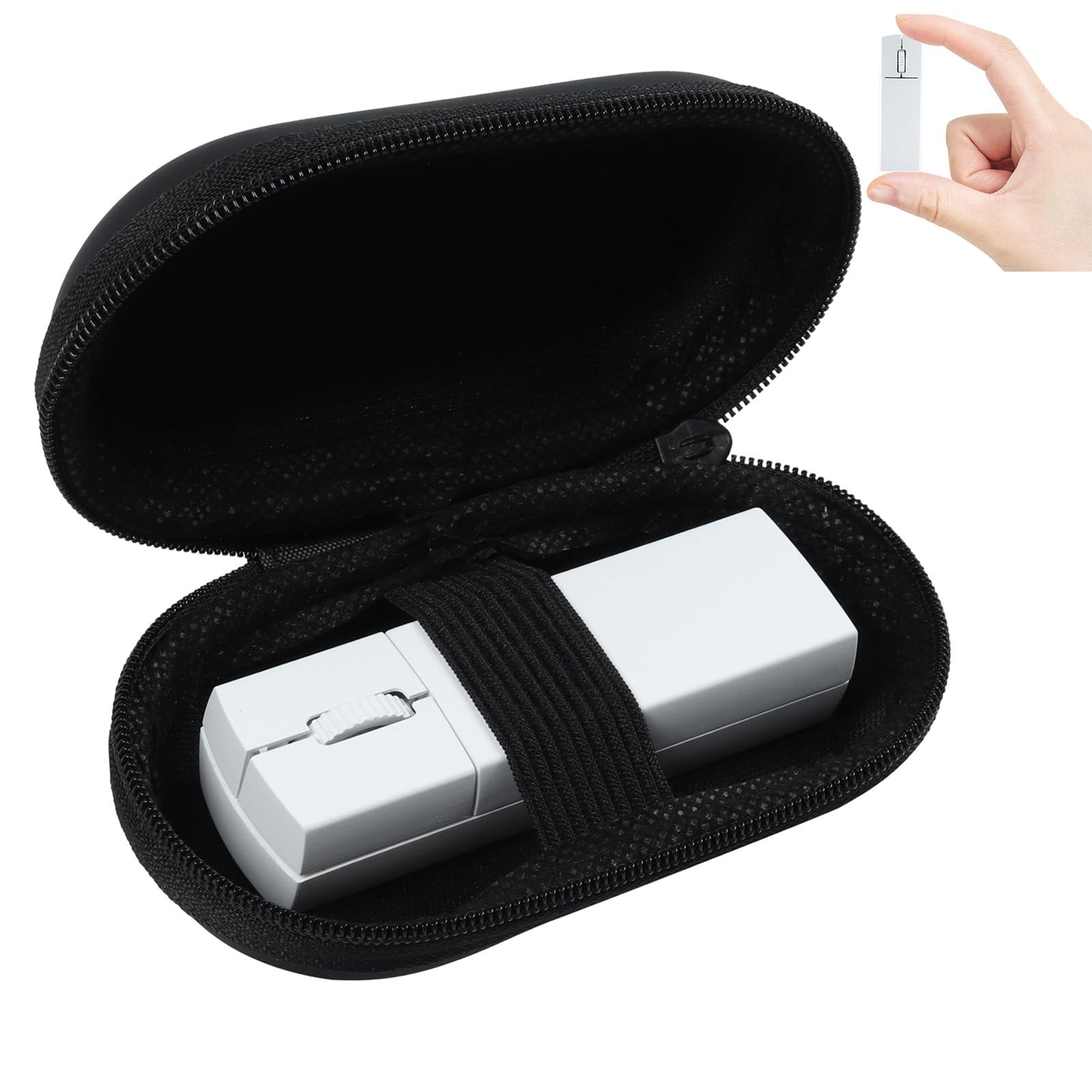 elec Space Wireless Mini Finger Mouse - Silent Dual-Mode Bluetooth & White