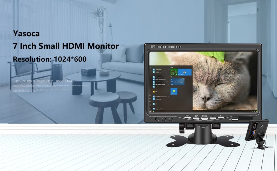 NEW Yasoca 7 inch Portable Small HDMI Monitor HD 1080P VGA Monitor,Small LCD