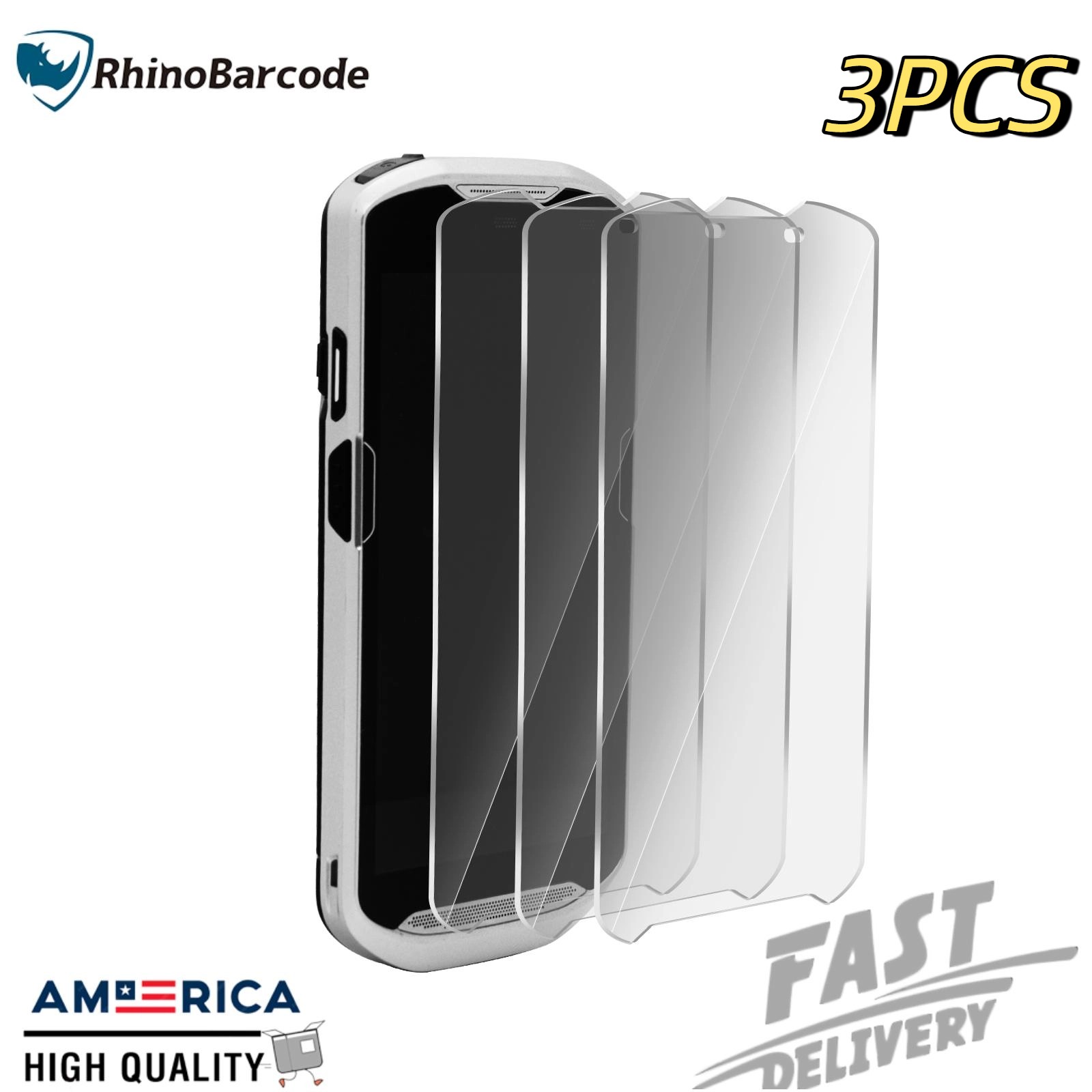 3Pcs New Glass Screen Protector for  Symbol Zebra TC51 TC510K TC56 US