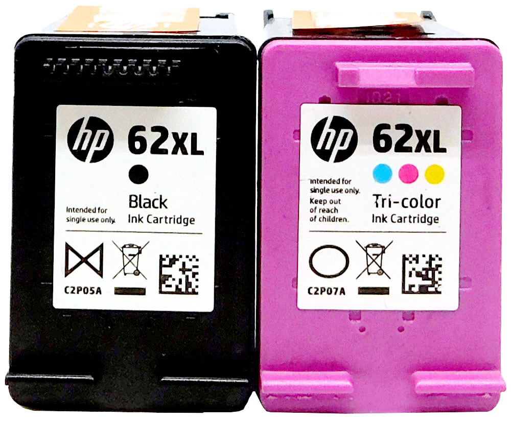 HP 62XL 2pack Combo Ink Cartridges 62XL Black and 62XLColor GENUINE