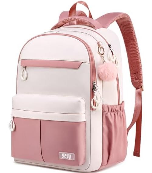 Backpack for School, Water Resistant Ergonomic Cute Bookbag for 15.6 Inch Khaki