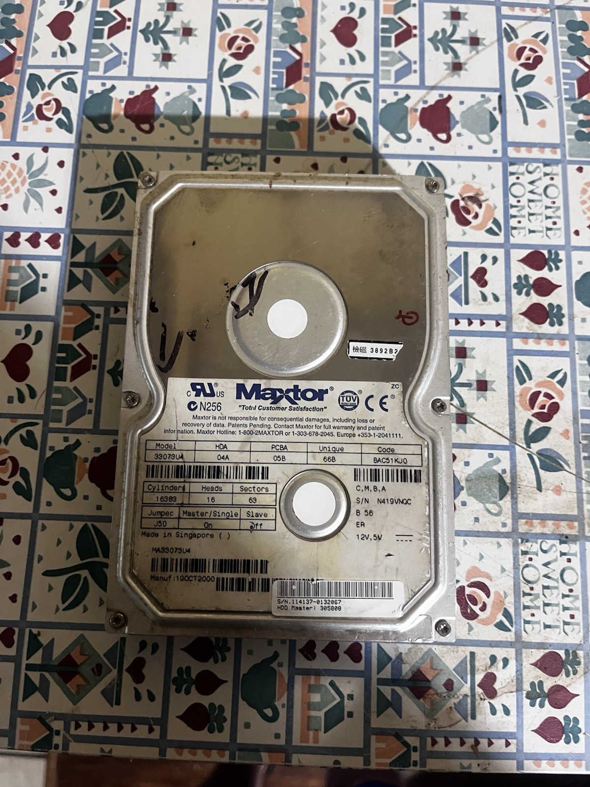 Maxtor 33073U4 30GB IDE PATA 3.5” Internal Hard Drive Vintage Retro PC Untested