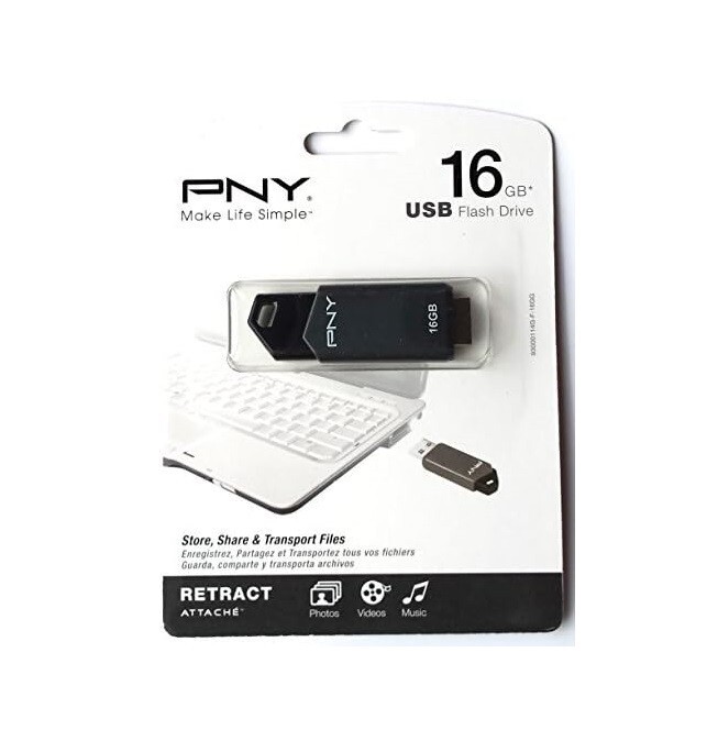PNY Retract Attache 16GB USB Flash Drive (P-FD16GRTCG-GE)