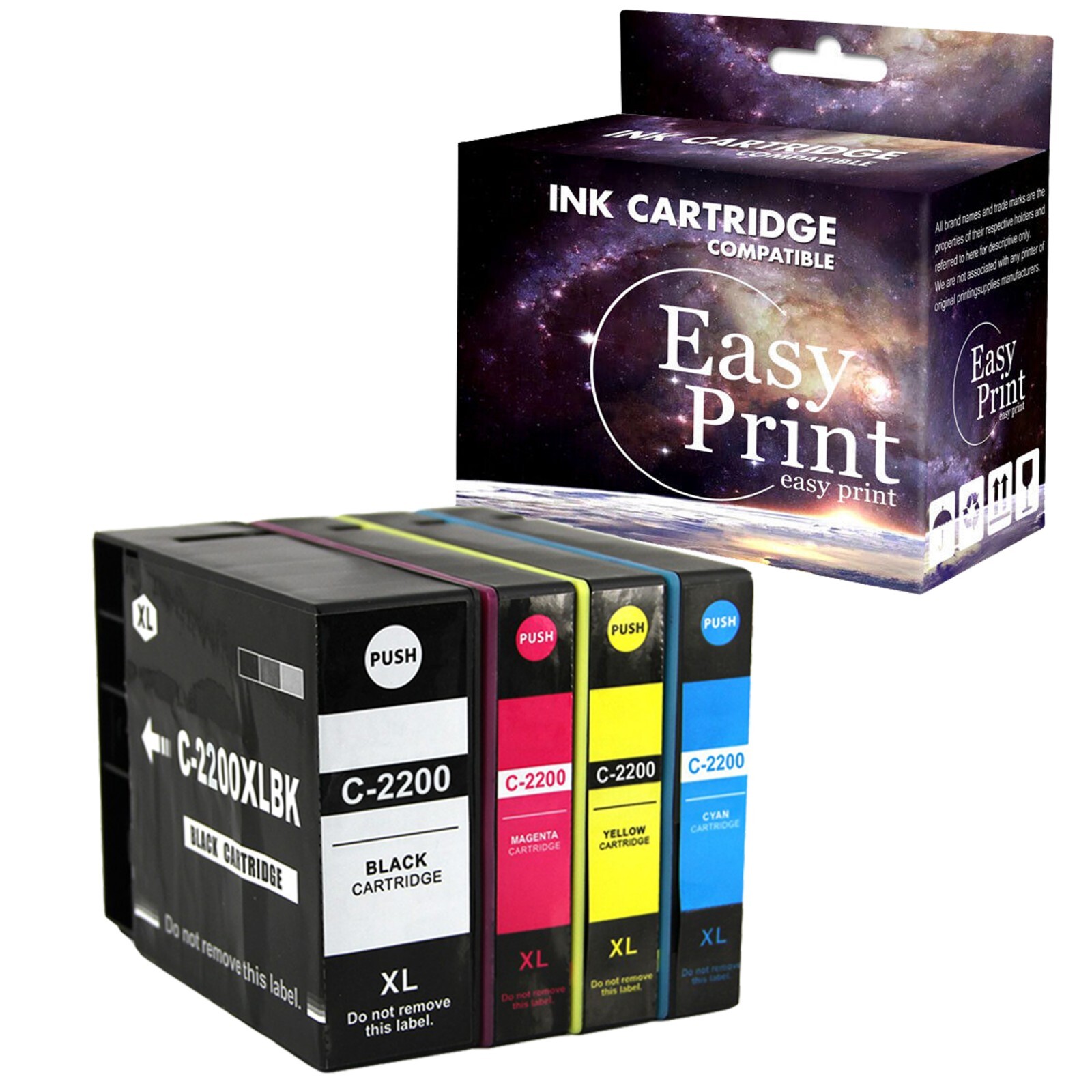 4PK PGI2200XL Ink Cartridge for Canon Maxify MB5420 iB4020 iB4120 Printer (BCMY)