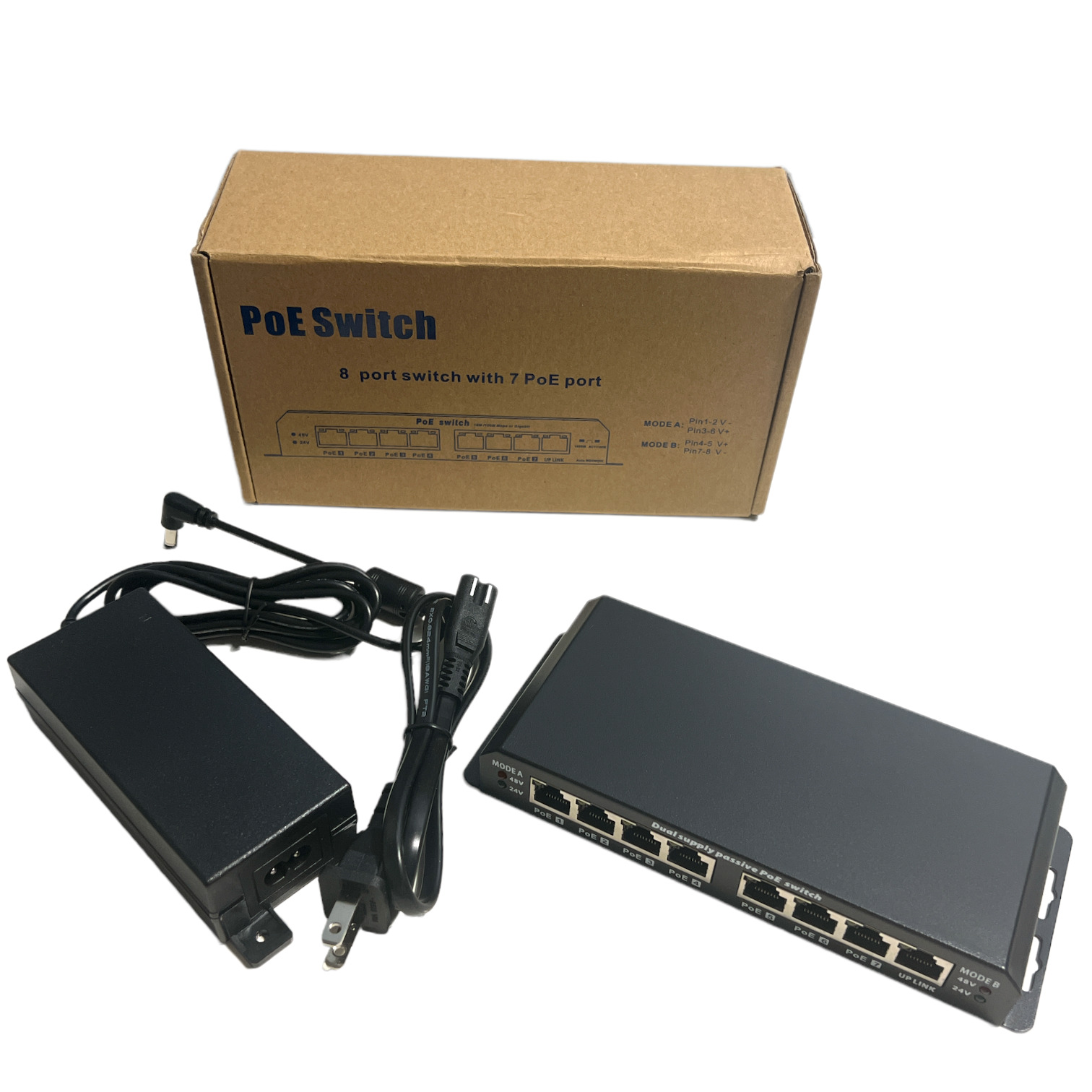 8-Port PoE Switch with 7 PoE Ports - Simplify Your Network Setup and Power
