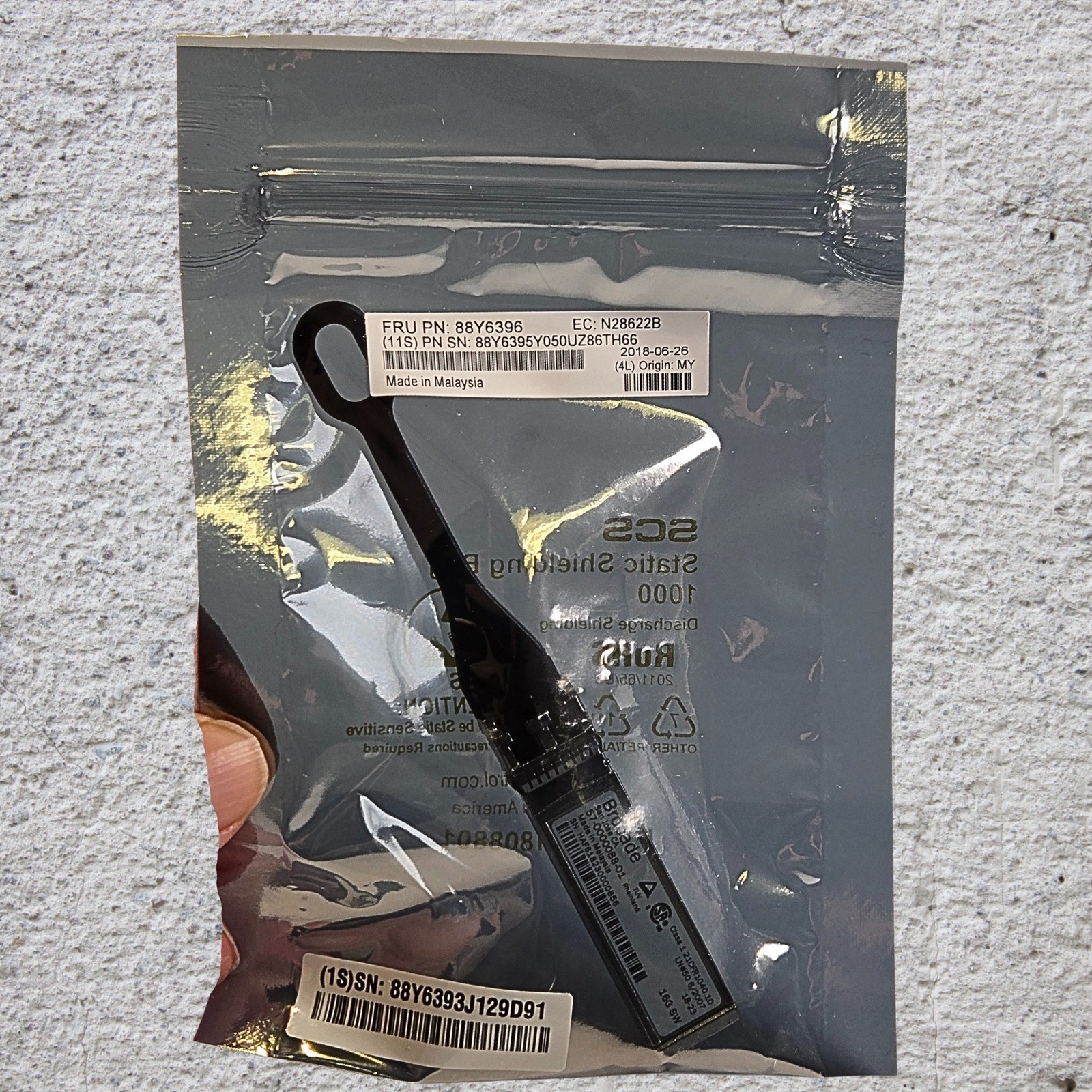 LENOVO Brocade 16GB SFP | Transceiver Module | Mfr. Model No. 88Y6396 New Sealed