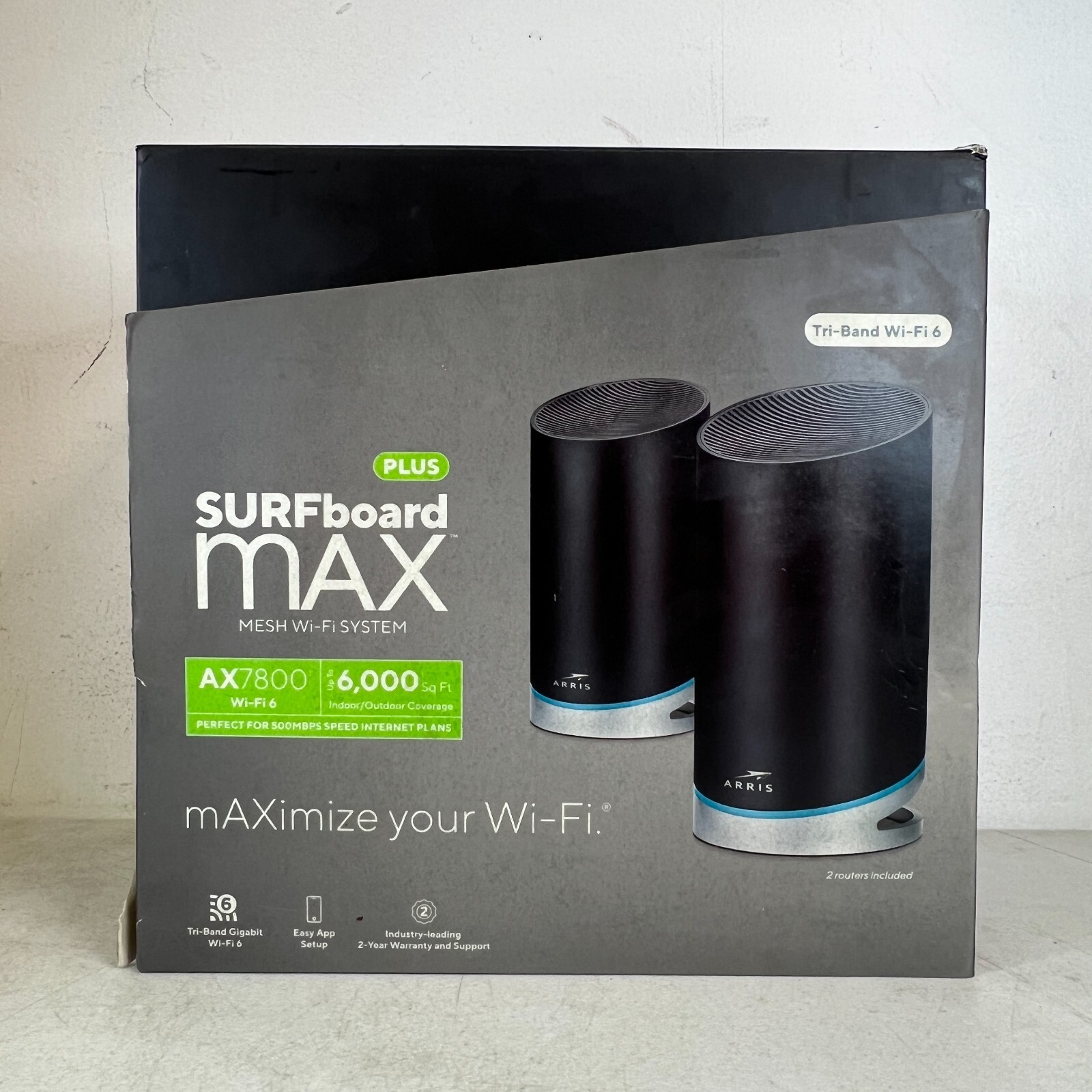 ARRIS SURFboard MAX Plus Mesh AX7800 Wi-Fi 6 AX Router System 2-Pack W130-WMT