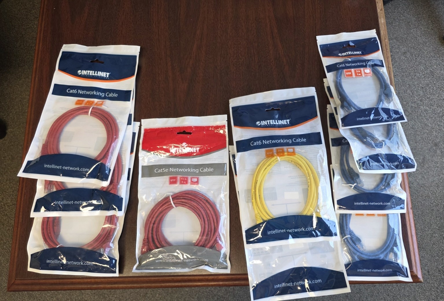 Intellinet Cat6 Cat5e Ethernet Patch Cable Mixed Lot of 19 New Sealed