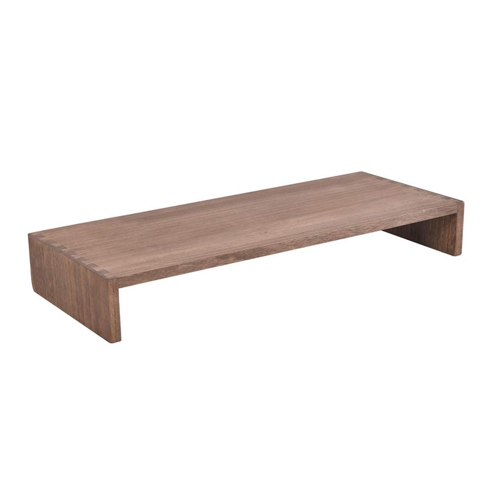 59 Inch Dark Brown Wooden Monitor Stand Desk Riser Laptop TV Printer Office