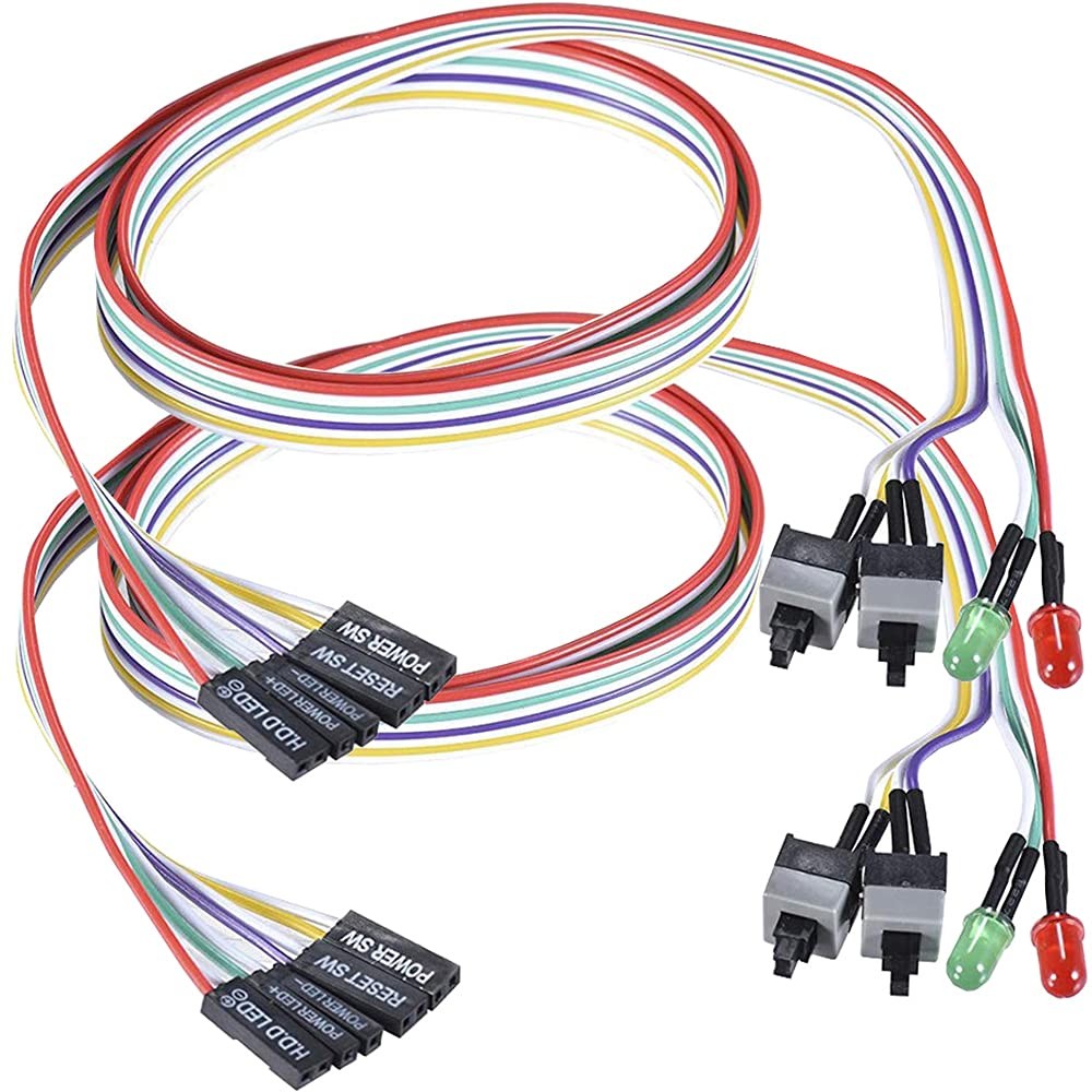 Warmstor 2 Pack 2-Pin PC Power Switch Cable 27-inch Desktop On 27inch, 2-PACK