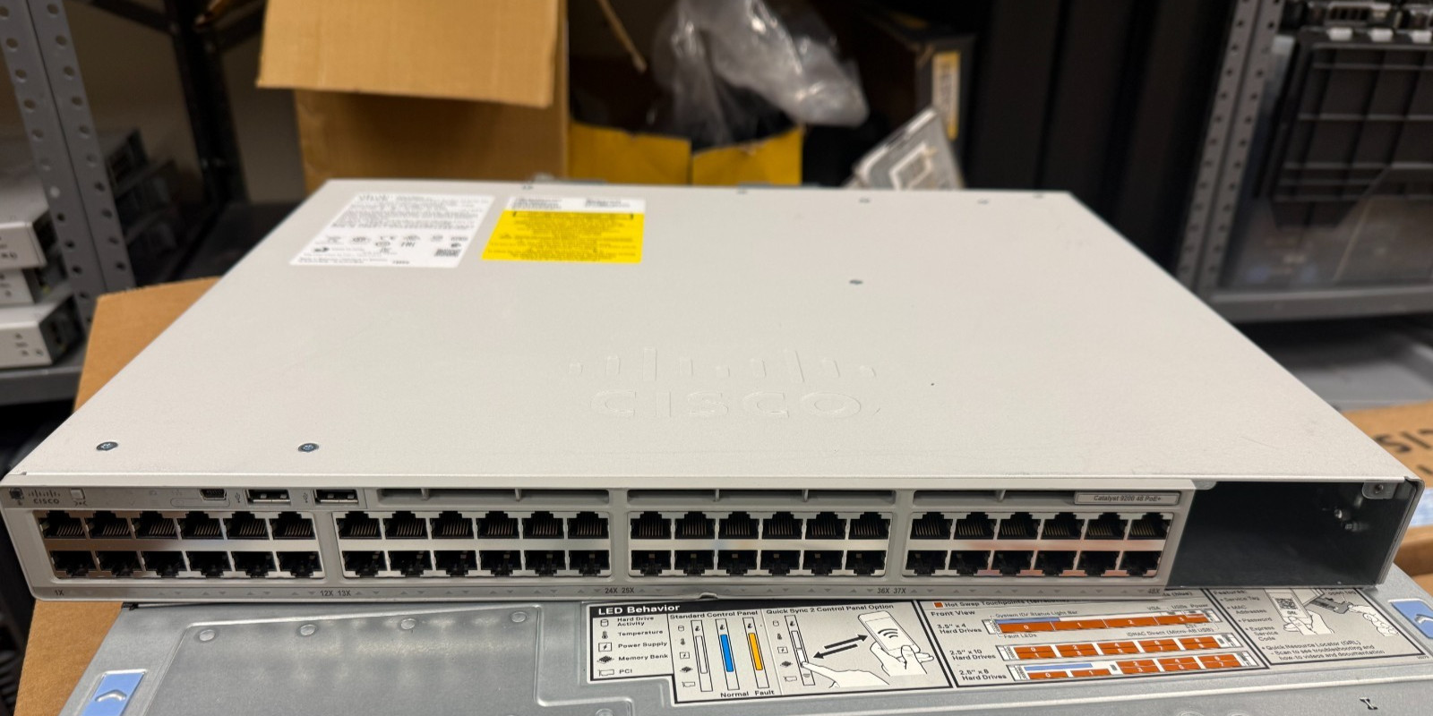 Cisco Catalyst C9200-48P-A 48-Port Gigabit PoE+ Network Switch *TESTED* - No PWR